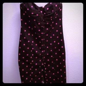 Pinup Retro Pink Polka Dot Dress